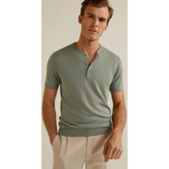 Mango Man - Sweter Clever. Zielone swetry męskie Mango Man, s, bez wzorów, z jedwabiu, z okrągłym kołnierzem, bez kaptura. Za 139,90 zł.