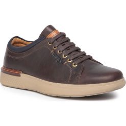 Sneakersy WRANGLER - Discovery Low WM92103A Dk. Brown 030. Pomarańczowe sneakersy męskie Wrangler, ze skóry. W wyprzedaży za 269,00 zł.