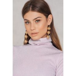 Kolczyki damskie: NA-KD Accessories Symetryczne kolczyki w kształcie potrójnej kuli – Gold