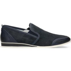 Mokasyny ALAN. Niebieskie mokasyny męskie Gino Rossi, ze skóry, casualowe. Za 249,90 zł.