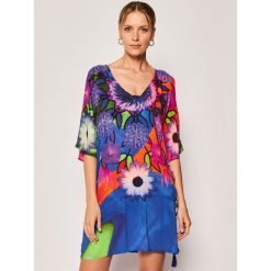 Sukienka plażowa Desigual Top Resau 20SWMW09. Topy damskie Desigual, s, bez wzorów, z wiskozy, bez kołnierzyka. Za 299,00 zł.