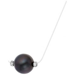 Naszyjniki damskie: Naszyjnik w kolorze przezroczystym z perłą- dł. 42 cm