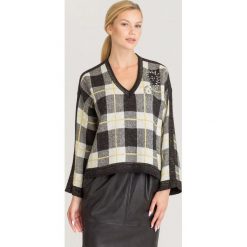 SWETER Liu Jo. Szare swetry damskie s, z aplikacjami, z dzianiny. Za 539,40 zł.