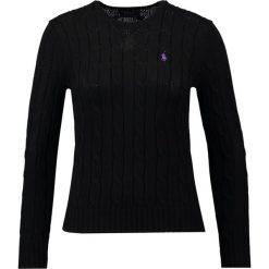 Polo Ralph Lauren JULIANNA Sweter polo black. Czarne swetry klasyczne damskie marki Polo Ralph Lauren, l, z bawełny. W wyprzedaży za 398,30 zł.
