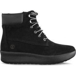 Timberland czarne Berlin Park 6 Inch Black. Czarne botki damskie Timberland, ze skóry, na wysokim obcasie, bez zapięcia. W wyprzedaży za 509,00 zł.