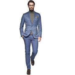 Marynarki męskie: marynarka pruno granatowy slim fit