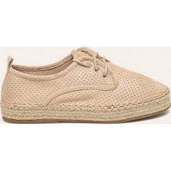 Answear - Espadryle Kerline. Czarne espadryle damskie ANSWEAR, bez wzorów, z materiału, bez obcasa, na obcasie. W wyprzedaży za 59,90 zł.