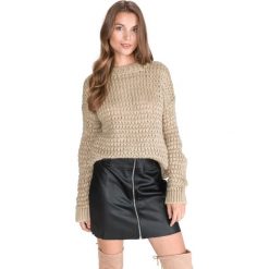 TWINSET Sweter Beżowy. Brązowe bluzy damskie Twinset, xl, bez wzorów, z materiału, bez rękawów, bez kaptura. Za 710,95 zł.