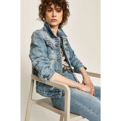 Answear - Kurtka jeansowa. Niebieskie kurtki damskie ANSWEAR, s, bez wzorów, z elastanu, krótkie, bez kaptura. Za 169,90 zł.