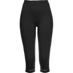 Legginsy rybaczki bonprix czarno-srebrny. Czarne rybaczki damskie bonprix, z aplikacjami. Za 39,99 zł.