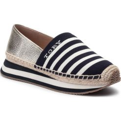 Espadryle TORY BURCH - Daisy Slip 59633 Midnight/ New Ivory/Spark Gold 400. Żółte espadryle damskie Tory Burch, bez wzorów, ze skóry, bez obcasa, na płaskiej podeszwie. Za 1099,00 zł.