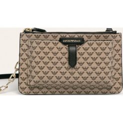 Emporio Armani - Torebka. Listonoszki damskie Emporio Armani, w paski, z bawełny, na ramię, małe, bez dodatków. Za 729,90 zł.