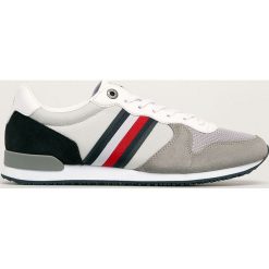 Tommy Hilfiger - Buty. Szare sneakersy męskie TOMMY HILFIGER, ze skóry, na sznurówki, do biegania. W wyprzedaży za 319,90 zł.