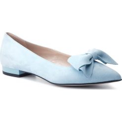 Baleriny EVA MINGE - EM-10-05-000081 815. Niebieskie baleriny damskie Eva Minge, bez wzorów, ze skóry, bez obcasa. W wyprzedaży za 249,00 zł.