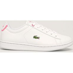 Lacoste - Buty Carnaby EVO BL 2 SUJ. Białe buty sportowe damskie Lacoste, bez wzorów, z gumy, sportowe. W wyprzedaży za 239,90 zł.