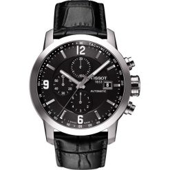 RABAT ZEGAREK TISSOT T-SPORT T055.427.16.057.00. Czarne zegarki męskie marki TISSOT, ze stali. W wyprzedaży za 3300,00 zł.