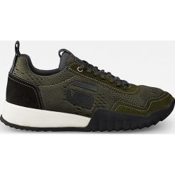 Sneakersy "Rackam Rovic" w kolorze oliwkowo-czarnym. Brązowe trampki męskie G-Star, na sznurówki. W wyprzedaży za 272,95 zł.