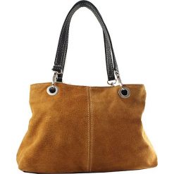 Skórzana torebka w kolorze jasnobrązowym - 32 x 20 x 14 cm. Pomarańczowe torebki klasyczne damskie ORE10, ze skóry. W wyprzedaży za 89,95 zł.