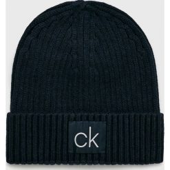 Calvin Klein - Czapka. Czarne czapki zimowe męskie Calvin Klein, z bawełny. Za 159,90 zł.