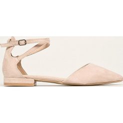 Answear - Baleriny Love It. Brązowe baleriny damskie ANSWEAR, bez wzorów, z gumy, bez obcasa, na obcasie. W wyprzedaży za 79,90 zł.