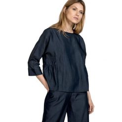 Bluza w kolorze granatowym. Niebieskie bluzy damskie Deni Cler, bez wzorów, z bawełny, bez rękawów, bez kaptura. W wyprzedaży za 587,95 zł.