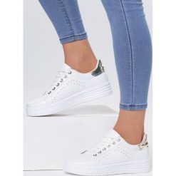 Biało-Złote Buty Sportowe Anxious. Żółte sneakersy damskie Inny, z aplikacjami, sportowe. Za 79,99 zł.