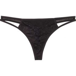 Stringi mini bonprix czarno-cielisty. Czarne majtki damskie bonprix, bez wzorów, z bawełny. Za 27,99 zł.