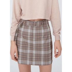 Spódnica mini w kratę - Żółty. Żółte spódniczki damskie Sinsay, s, bez wzorów, mini. Za 39,99 zł.