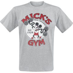 Myszka Miki i Minnie Mick's Gym T-Shirt odcienie ciemnoszarego. Szare t-shirty męskie marki Myszka Miki i Minnie, s, z nadrukiem, z okrągłym kołnierzem. Za 74,90 zł.