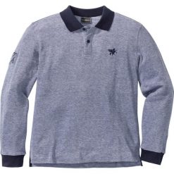 Shirt polo z długim rękawem Regular Fit bonprix ciemnoniebieski melanż. Niebieskie koszulki polo męskie bonprix, m, z haftami, polo, z długim rękawem, długie. Za 37,99 zł.
