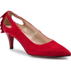 Szpilki SAGAN - 3586 Czerwony Welur. Czerwone półbuty damskie Sagan, z aplikacjami, z weluru, eleganckie, bez obcasa, na obcasie, bez zapięcia. W wyprzedaży za 189,00 zł.