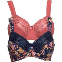 Biustonosz (2 szt.) bonprix z nadrukiem paisley + rabarbarowy. Czarne biustonosze bonprix, z nadrukiem. Za 89,98 zł.