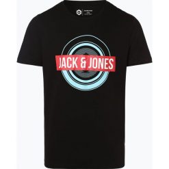 Jack & Jones - T-shirt męski – Jcobooster, czarny. Czarne t-shirty męskie Jack & Jones, m, z nadrukiem, eleganckie, bez kołnierzyka. Za 49,95 zł.