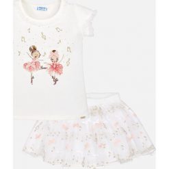 Mayoral - Komplet dziecięcy (top + spódnica) 92-134 cm. Szare spódniczki dziewczęce marki Mayoral, z nadrukiem, z elastanu. Za 184,90 zł.