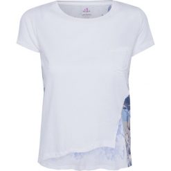 T-shirt DEHA EASY Biały|Print. Białe t-shirty damskie Deha, bez wzorów, z bawełny, z asymetrycznym kołnierzem, bez rękawów, bez kaptura. W wyprzedaży za 99,00 zł.