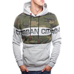 Bluza męska z kapturem szara Recea. Szare bluzy męskie Recea, xl, bez wzorów, z bawełny, z kapturem, bez rękawów, z kapturem. Za 56,69 zł.