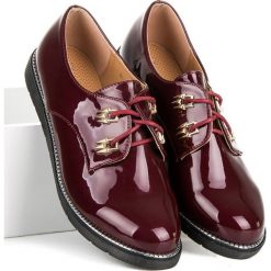 Creepersy damskie: Lakierowane półbuty BEST SHOES czerwone