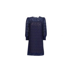 Sukienki krótkie MICHAEL Michael Kors BLOUSON SLV LACE DRS. Niebieskie sukienki damskie MICHAEL Michael Kors, s, bez wzorów, bez kołnierzyka, z krótkim rękawem, krótkie, mini. Za 949,00 zł.
