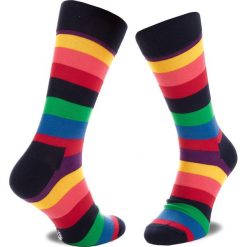 Skarpety Wysokie Męskie HAPPY SOCKS - STR01-6001 Kolorowy. Różowe skarpetki męskie Happy Socks, w kolorowe wzory, z bawełny. Za 24,90 zł.