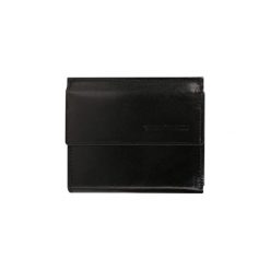 Portfele męskie: Skórzany portfel w kolorze czarnym – (S)11 x (W)9,5 cm