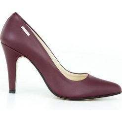 Eleganckie czółenka na szpilce - skóra naturalna - model 035 - kolor bordowy. Czerwone czółenka damskie Zapato, na imprezę, z nadrukiem, ze skóry, na wysokim obcasie, na obcasie. W wyprzedaży za 255,20 zł.