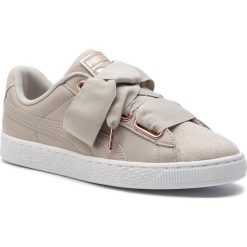 Sneakersy PUMA - Basket Heart Woven Rose Wn's 369649 02 Silver Gray/Puma White. Brązowe półbuty damskie Puma, ze skóry. Za 399,99 zł.