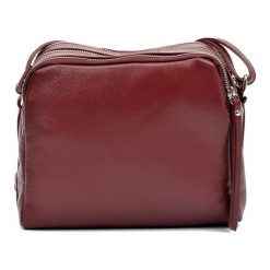 Torebki klasyczne damskie: Skórzana torebka w kolorze bordowym – (S)20 x (W)22 x (G)9 cm