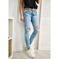 PHILIP SPODNIE JEANS SLIM FIT MEGA DZIURY S. Spodnie damskie LIGARI, s, w paski, z elastanu. Za 89,00 zł.