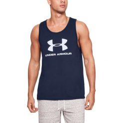 Under Armour Sportstyle Podkoszulek Niebieski. Niebieskie podkoszulki męskie Under Armour, m, z nadrukiem, z bawełny, bez rękawów. Za 119,95 zł.