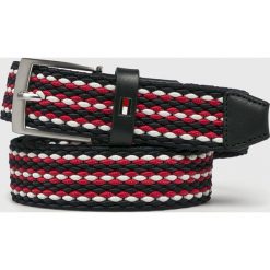 Tommy Hilfiger - Pasek. Czarne paski męskie marki TOMMY HILFIGER, w paski, ze skóry. Za 229,90 zł.