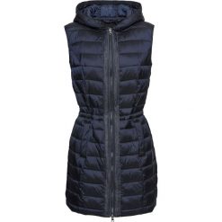 Kamizelka ocieplana bonprix ciemnoniebieski. Niebieskie kamizelki damskie bonprix, bez wzorów, z kapturem. Za 149,99 zł.
