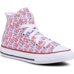 Trampki CONVERSE - Ctas Hi 667089C White/University Red/Rush Blue. Białe trampki dziewczęce Converse, bez wzorów, z gumy, na sznurówki. W wyprzedaży za 179,00 zł.