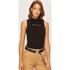 Tally Weijl - Top. Czarne bluzki damskie TALLY WEIJL, s, z nadrukiem, z elastanu, casualowe, z golfem, bez rękawów. Za 49,90 zł.