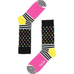Skarpetki damskie: Czarne Skarpetki Stripes&Dots Happy Socks